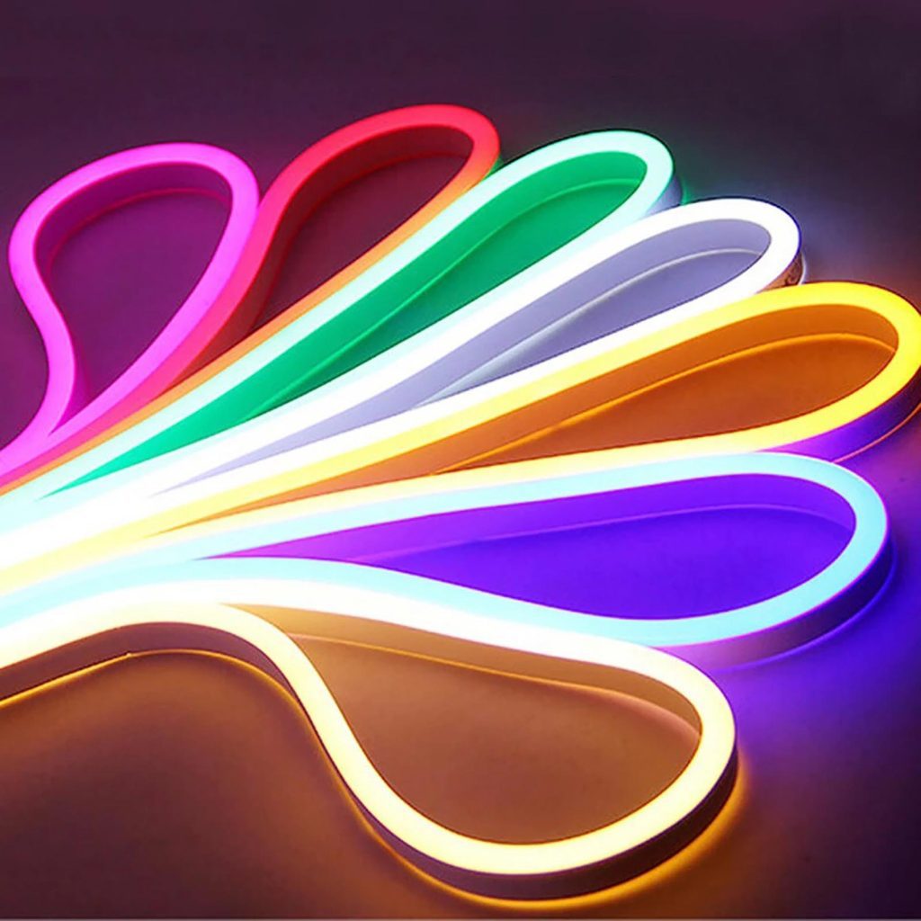 Fita de Led Mangueira Neon 5 Metros Alto Brilho Flexivel Siliconada IP65 Com ou Sem Fonte

