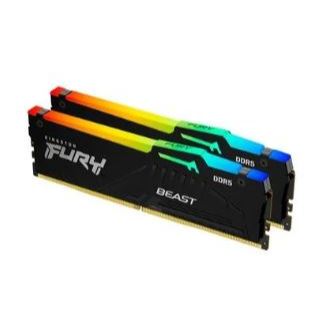 Memoria Kingston Fury Beast, RGB, 16GB (2x8GB), DDR5, 6000MHz, C40, Preto, KF560C40BBAK2-16