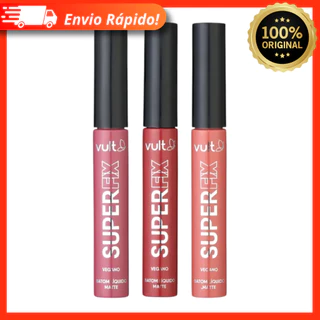 Batom Super Fix Matte Real Color Vegano 3 Cores 5ml - Vult 100% Original