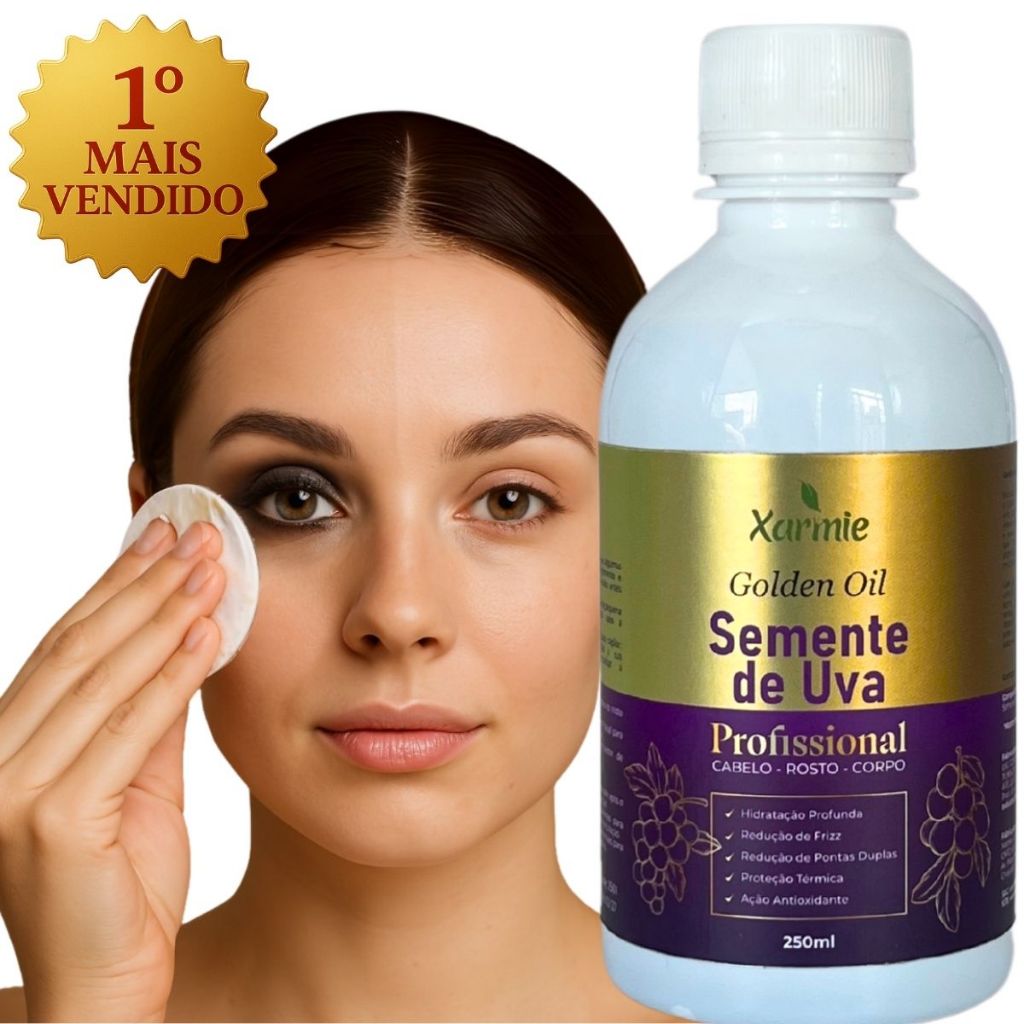 Demaquilante Óleo Semente de Uva Limpeza Facial Pele Sensível 250ml ...