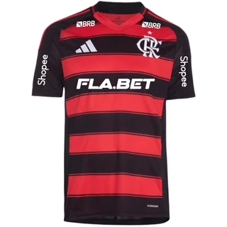 Manto Flamengo Jogo 1 Adidas 2025 - C/ Kit Patrocínio