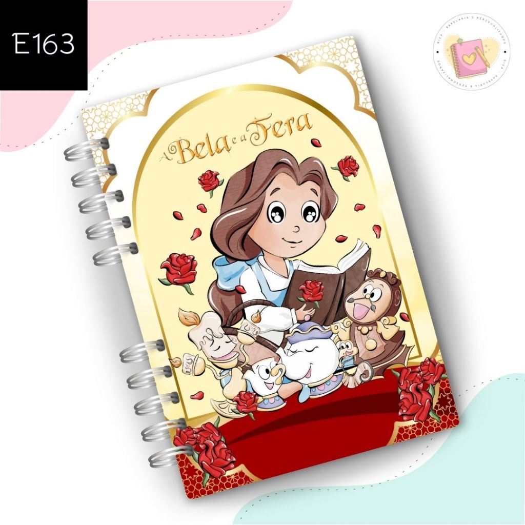 Caderno Pautado Bela e a Fera A5 (16x22) | Shopee Brasil