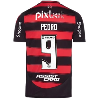 Manto Flamengo Jogo 1 Adidas 2025 - C/ Kit Patrocínio - Pedro 9