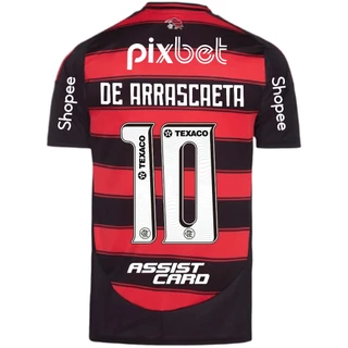 Manto Flamengo Jogo 1 Adidas 2025 - C/ Kit Patrocínio - De Arrascaeta 10