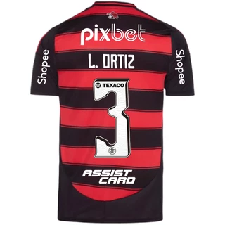 Manto Flamengo Jogo 1 Adidas 2025 - C/ Kit Patrocínio - Léo Ortiz 3