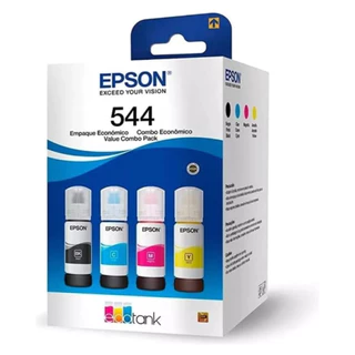 Kit Com 4 Garrafas De Tinta Epson 544 Preto Ciano Magenta Amarelo ORIGINAL