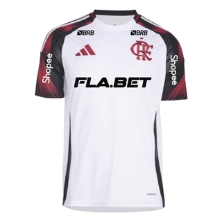 Manto Flamengo Jogo 2 Adidas 2025 c/ Kit Patrocínio
