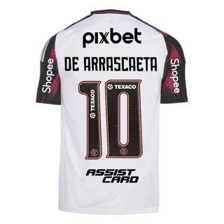 Manto Flamengo Jogo 2 Adidas 2025 c/ Kit Patrocínio + 10 De Arrascaeta