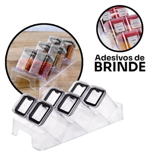 Organizador de Temperos Porta Condimentos Pote Hermético 6 Unidades