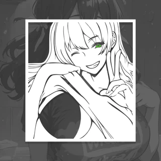 Adesivo Waifu Bikini Smile Girl Gabinete Infinity Anime