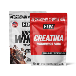 Kit Whey 100% Refil 1Kg + Creatina Monohidratada Refil 1Kg - FTW