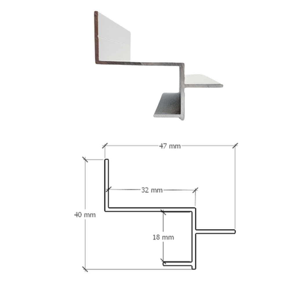 Perfil Aluminio Tabica P/ Fita De Led Branca Drywall Sanca Iluminada 1 ...