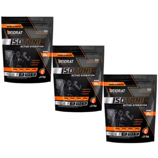 3x Isotonico Pouch 1kg Reidrat Hidroeletrolítico Rende 15lts