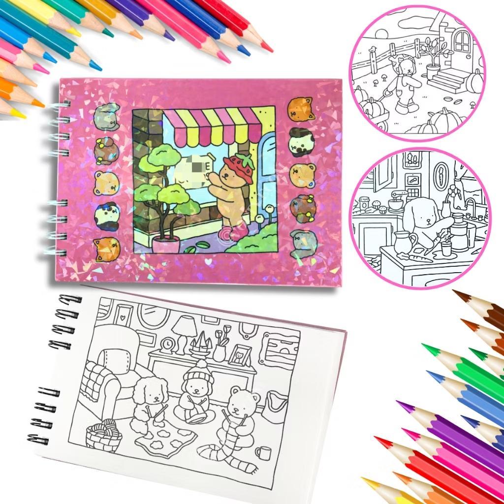 Livro de Colorir Bobbi good 55 Folhas Caderno de Desenho Pintura Coloring Book