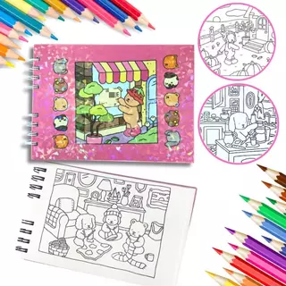 Livro de Colorir Bobbi good 55 Folhas Caderno de Desenho Pintura Coloring Book