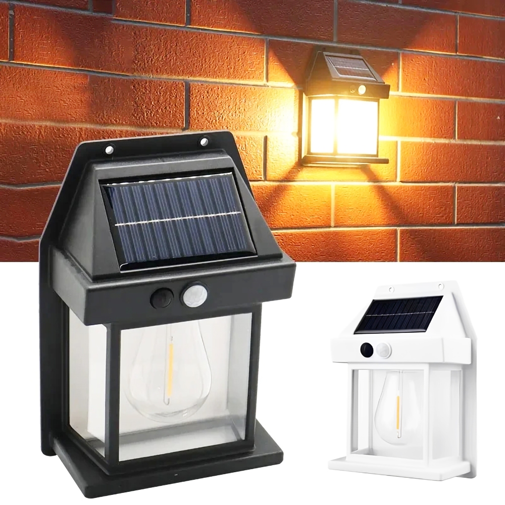 Luminária Solar Led Arandela de Parade Colonial Vintange Com Sensor e 3 Modos de Luz