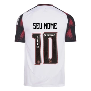 Manto Flamengo Jogo 2 Adidas 2025 – Personalize Seu Nome e Seu Número