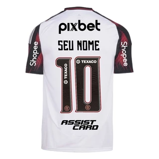 Manto Flamengo Jogo 2 Adidas 2025 – Personalize Seu Nome e Seu Número + Kit Patrocínio