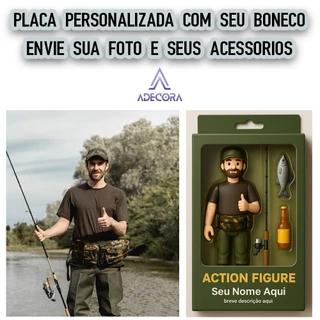 Placa decorativa personalizada com seu boneco - Estilo caixa de boneco - NÃO É O BONECO É PLACA