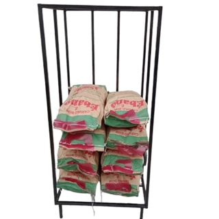 Expositor De Carvão De Churrasco Suporta Carvão De 2 KG 100x50x50 Com Rodinha Carrinho Para Adega Bar Padaria Açougue