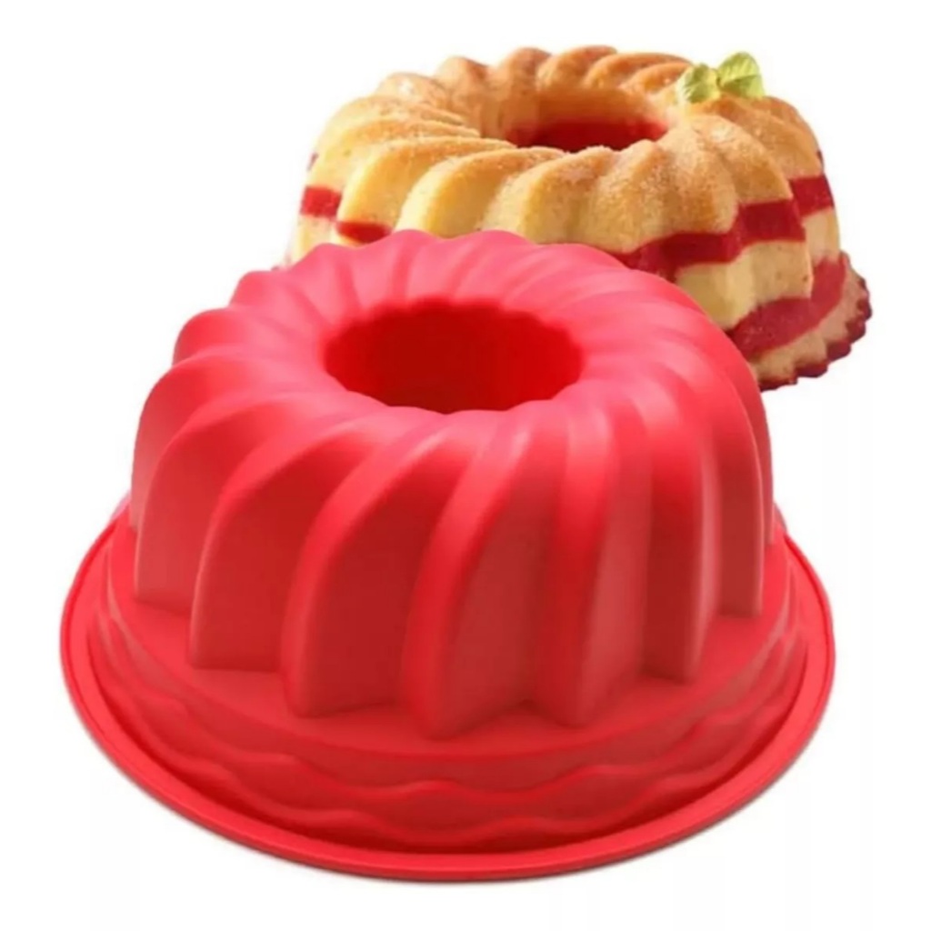 Forma Silicone C/ Furo Bolo Pudim E REDONDA LISA GRANDE