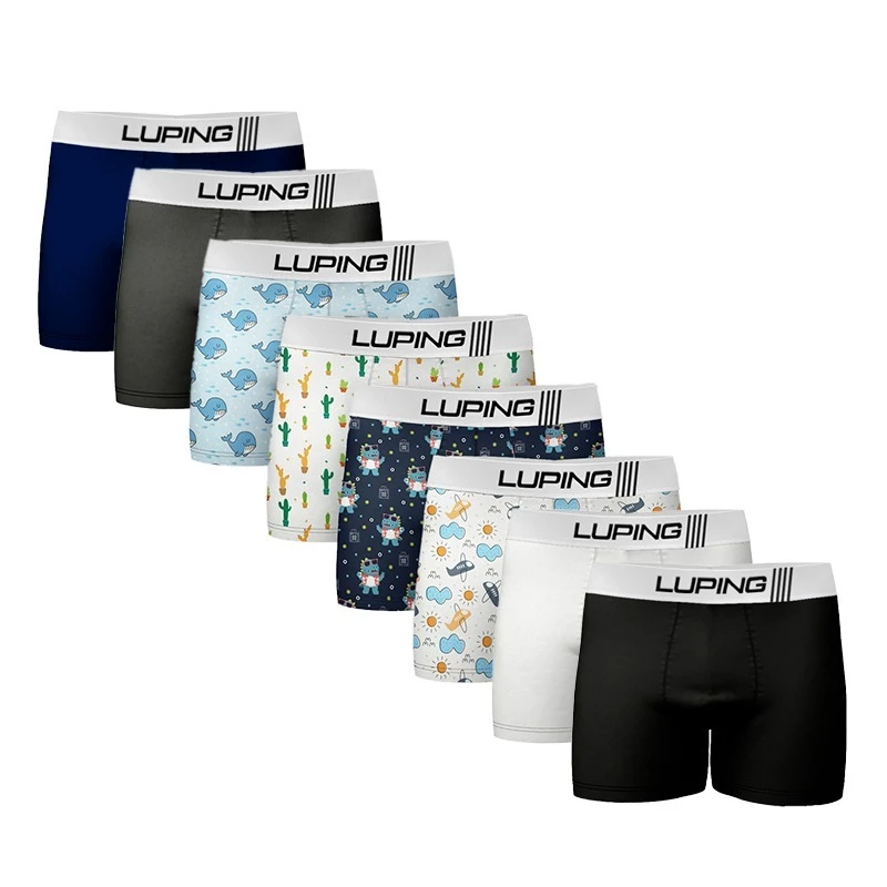 Kit 10 Cuecas Infantil Shortinho Box Com Forro De Algodão Confortável Lisas E Estampadas