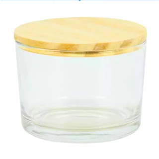 Kit com 24 Potes De Vidro para Velas 150ml Tampas Madeiras Potes para Velas