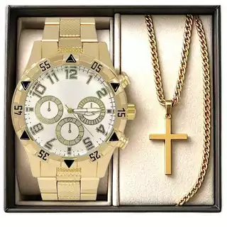 Relógio Masculino Dourado Original Barato Relógio Masculino Pallyjane Relógio Masculino Aço inoxidável