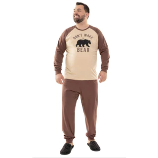 Pijama Masculino: Manga Longa de inverno em Malha 100% algodão em Oferta na Shopee
