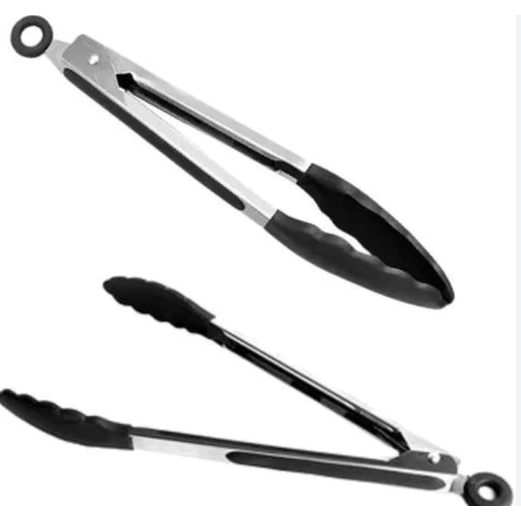 Pegador De Silicone e Inox Para Carne Churrasco Salada Cozinha