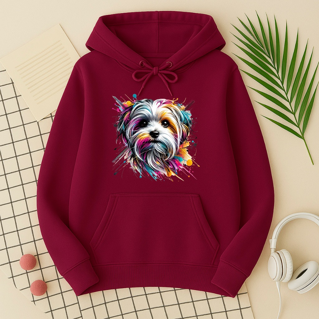 Moletom Blusa de Frio Feminino Cachorro Estilizado Colorido