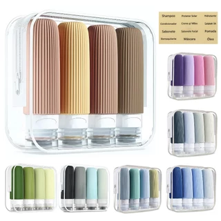 Kit Frascos Potes Viagem Silicone 90ml Condicionador Shampoo Creme Cosméticos 4 peças em Oferta na Shopee