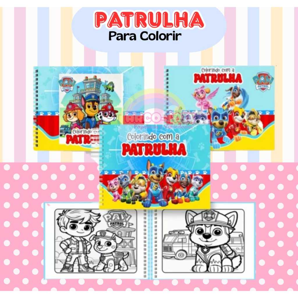 Livro de colorir Patrulha Canina- Estilo Bobbie Goods- 50 Folhas-180g ...