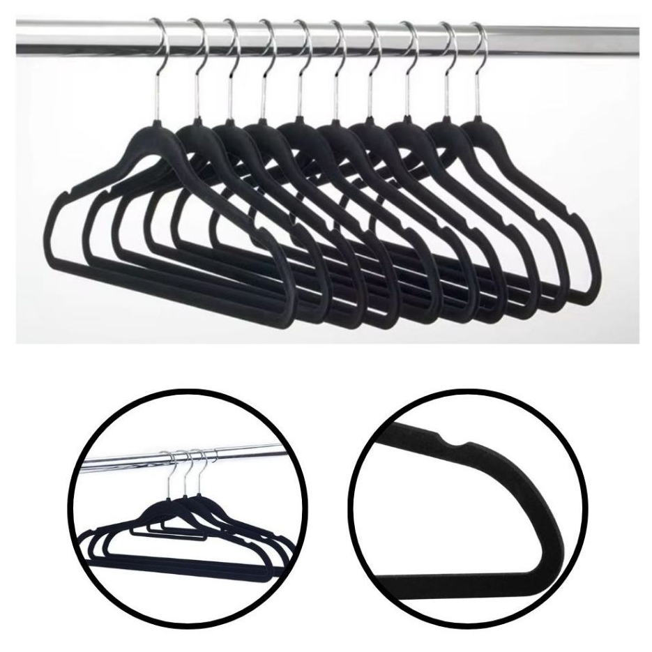 Kit 30 Cabides Veludo Para Roupas Adulto Fino Resistente Premium ...