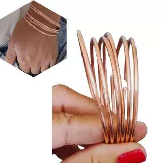 Kit 6 Pulseiras Argola 20cm Cobre Puro 100% Natural