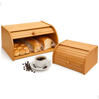 Porta Pão Bambu Cozinha Padaria Armazenamento De Pães