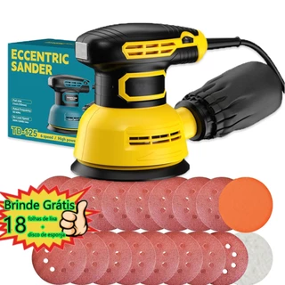 Lixadeira Roto Orbital Elétrica 60hz 300w 125mm Com Coletor de Pó Aplicável Madeira Metal