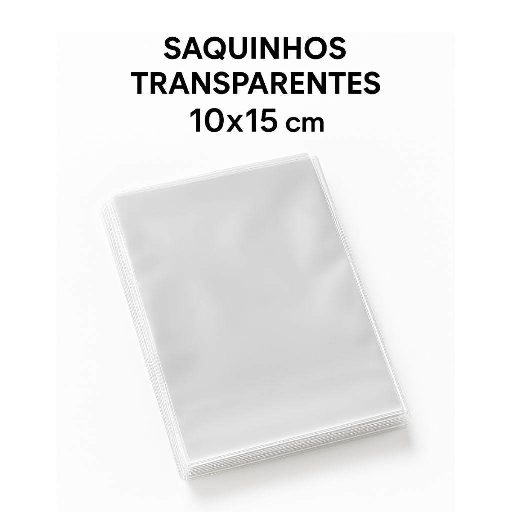 Kit 50 Saquinho Transparente 10x15 PP Celofane Brilhoso | Shopee Brasil