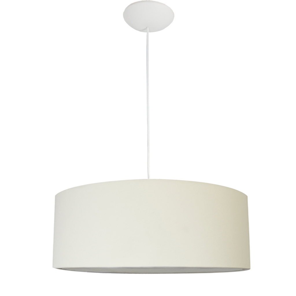 Pendente Cilindrico Algodão Crú Luhome para Quarto e Sala 40x40x20