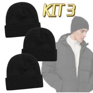 Kit 3 Touca Básica Inverno - Lã Adulto