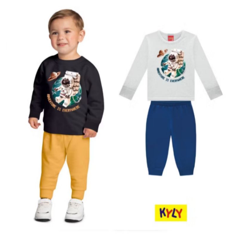 Conjunto infantil Moletom flanelado Menino Kyly tamanho 4 ao 8 1000808 ...
