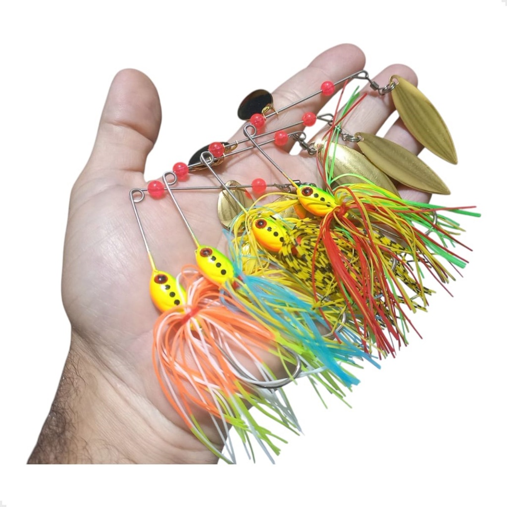 Isca Artificial Spinnerbait Spiner Bait Iscas Buzz kit c/ 4 unid