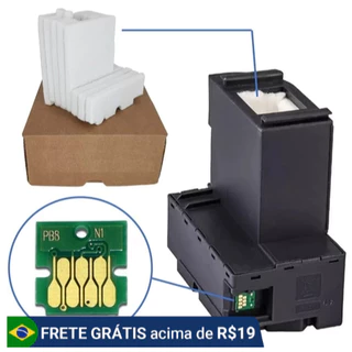 Kit Chip + Espuma Almofadas Caixa De Manutenção T04d1 Epson L6171 L6191 L14150