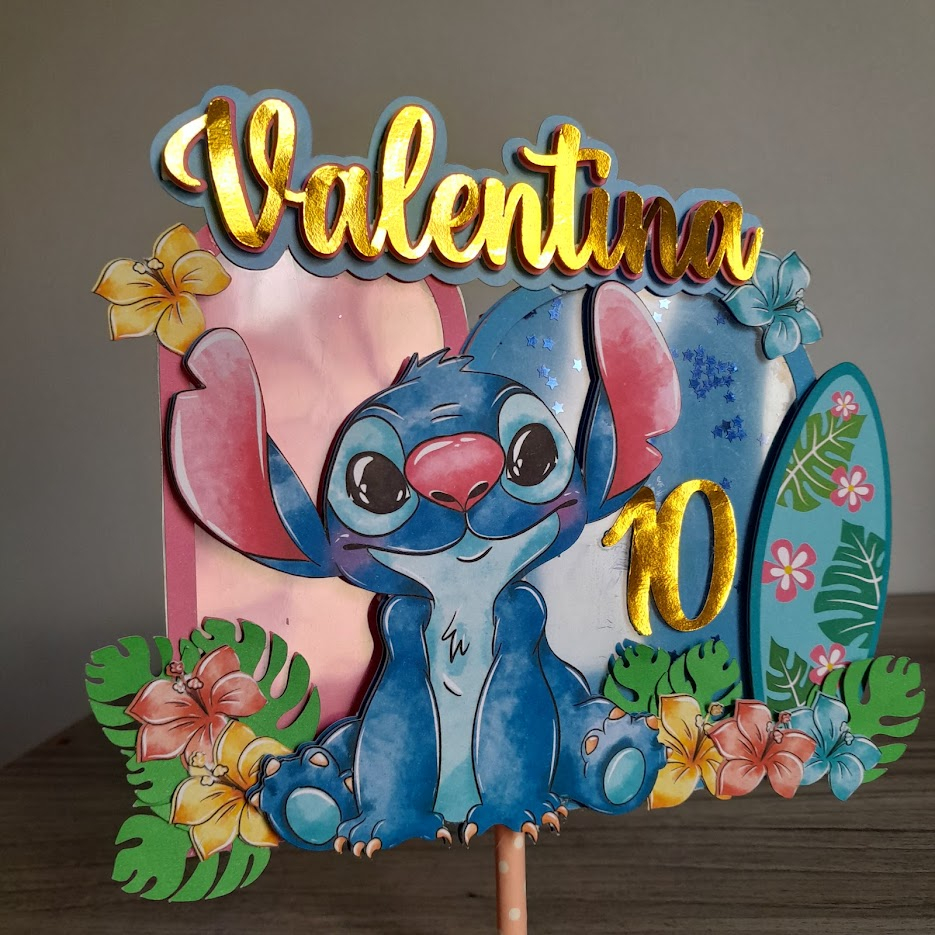 Topo de bolo tema Stitch - Topper shaker - Stitch Luxo topo para bolo / decoração / personalizados Stitch