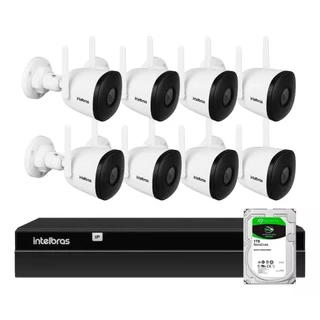 Kit 8 Câmeras Wifi Im5 Intelbras Im5 + Nvr 8 Canais Hd 1tb
