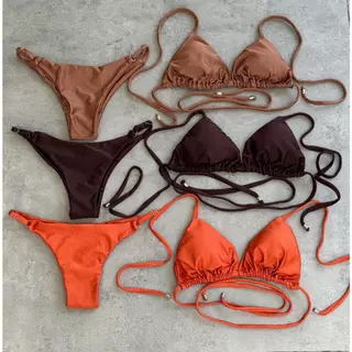 Biquíni de Fita Calcinha Com Regulagem Marquinha Cortininha Feminino Bojo Removível em Oferta na Shopee