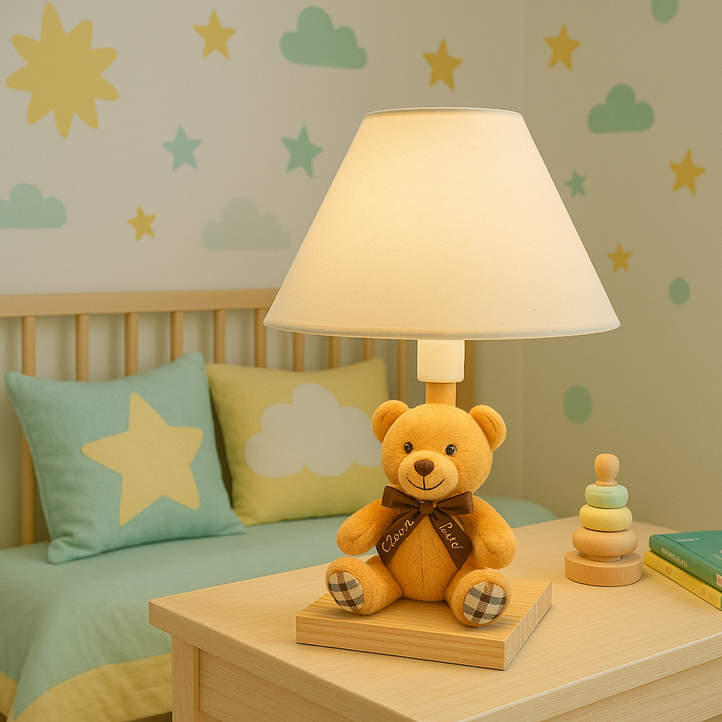 Abajur Infantil Luminária Quarto Bebê Ursinho