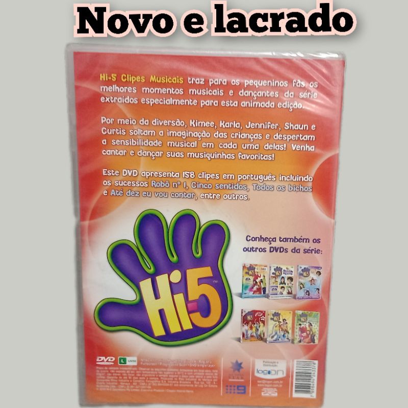 DVD Hi5 novo e lacrado Clipes musicais com mais de 150 clipes