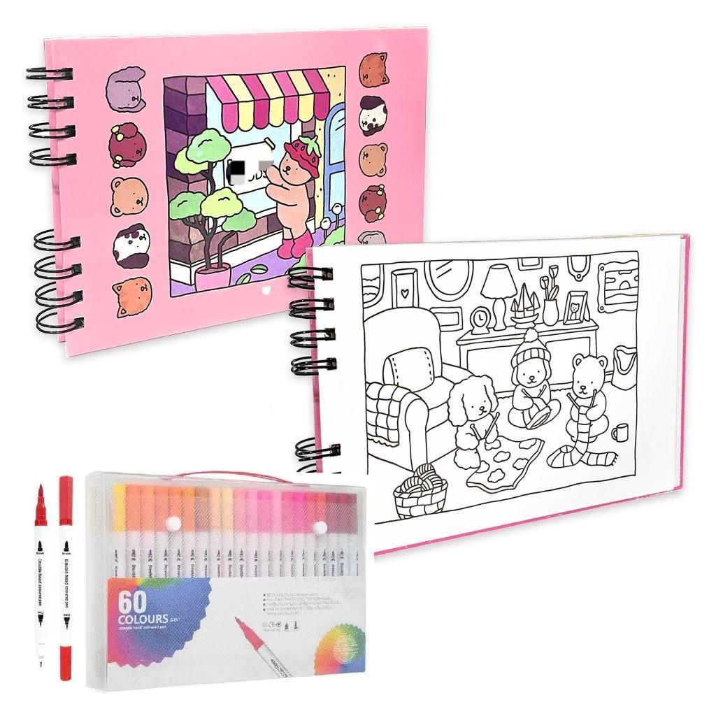 Kit De Livro Para Colorir Bob Good 55 Folhas De Desenho Pintura+ 12/24 ...