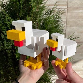 Galinha do Minecraft em Impressão 3D